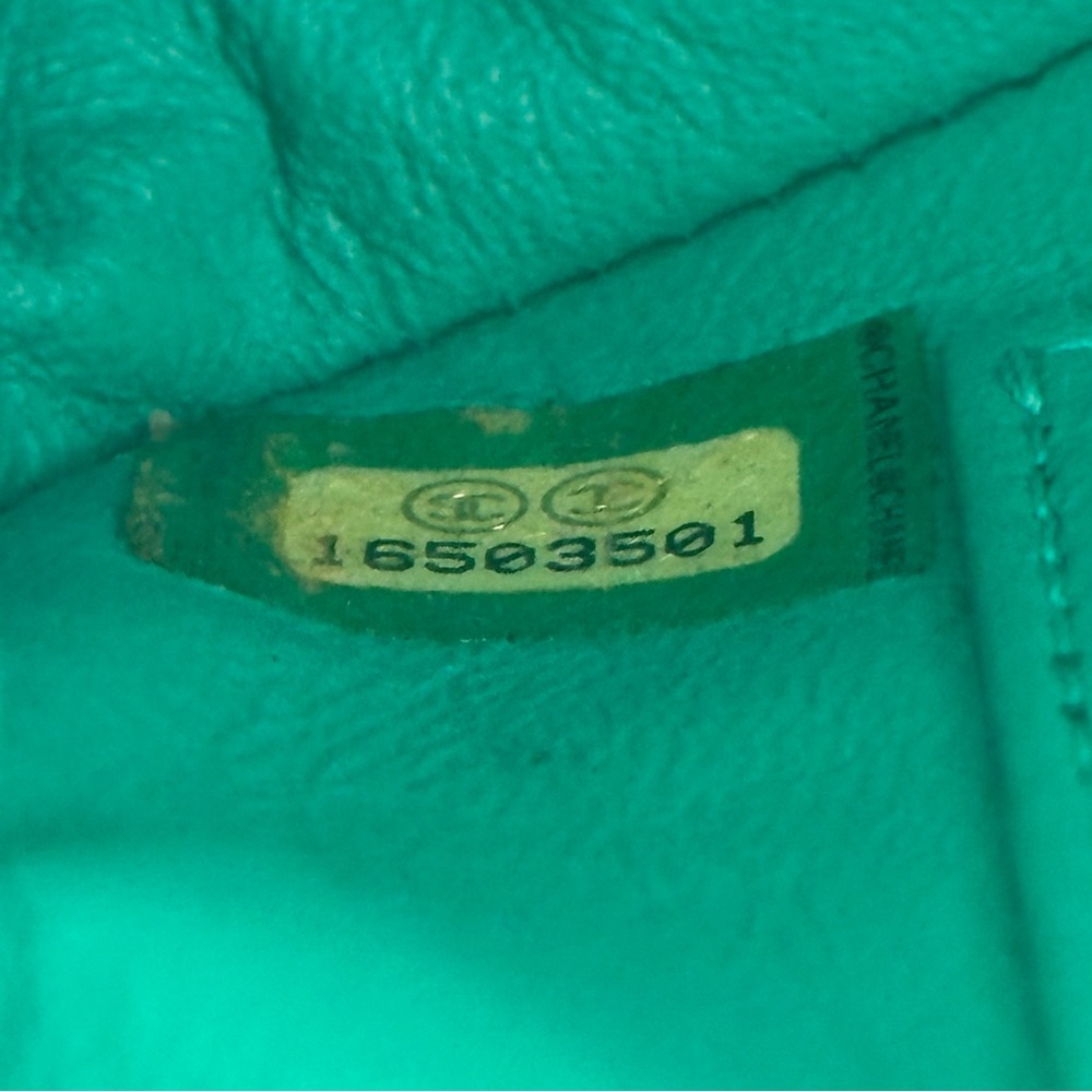 Chanel Extra Mini Flap Bag Turquoise Green Single Flap Lambskin Quilted Leather - Picture 15 of 15